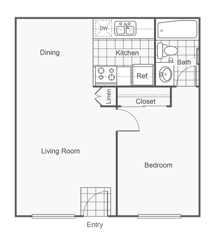 Wisteria | 1-Bedroom Floorplan