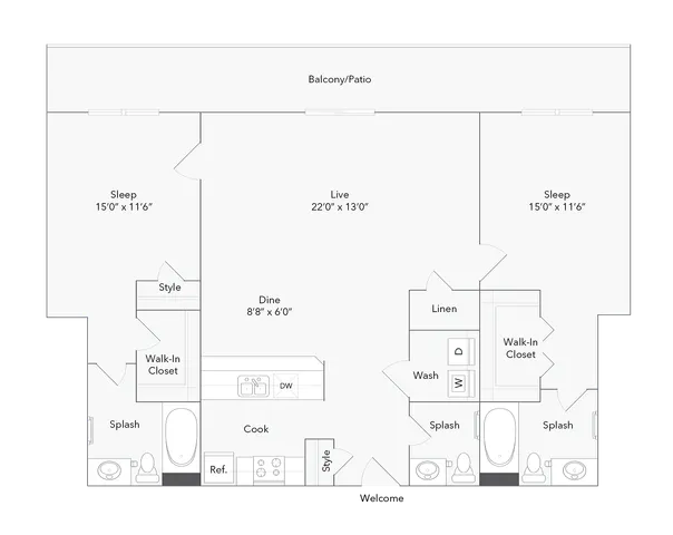 Chesapeake | 2-Bedroom Floorplan