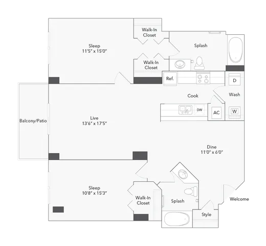 Cleveland | 2-Bedroom Floorplan