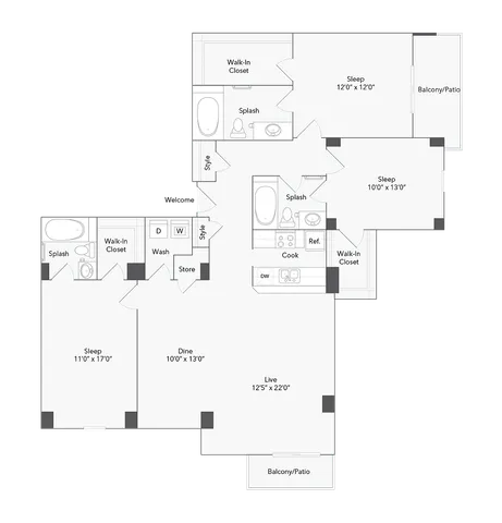 Durham | 3-Bedroom Floorplan