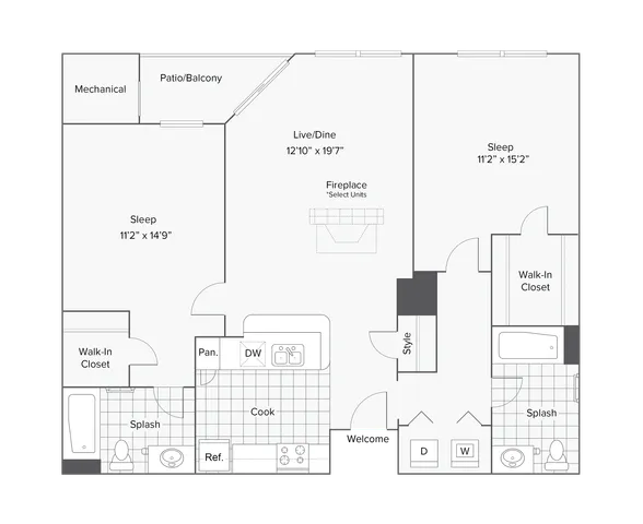 Chelsea | 2-Bedroom Floorplan