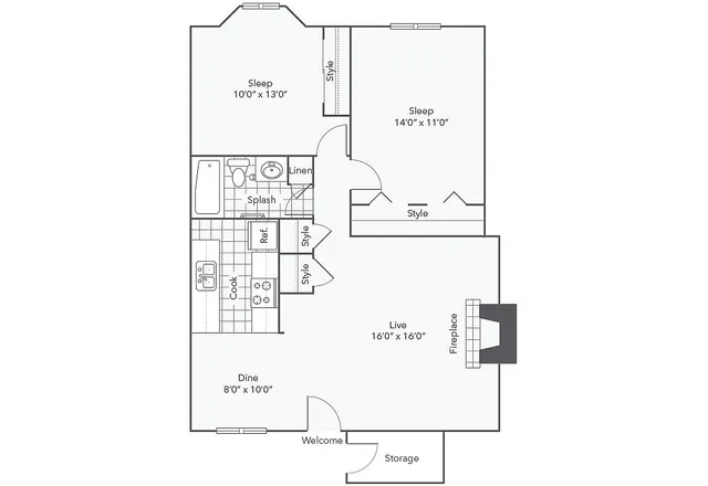 B1 | 2-Bedroom Floorplan