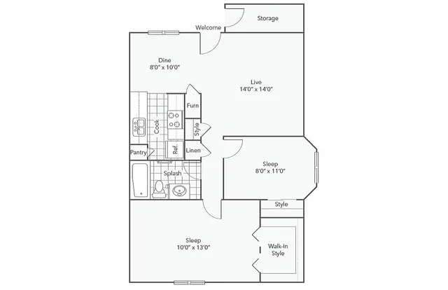 B2 | 2-Bedroom Floorplan