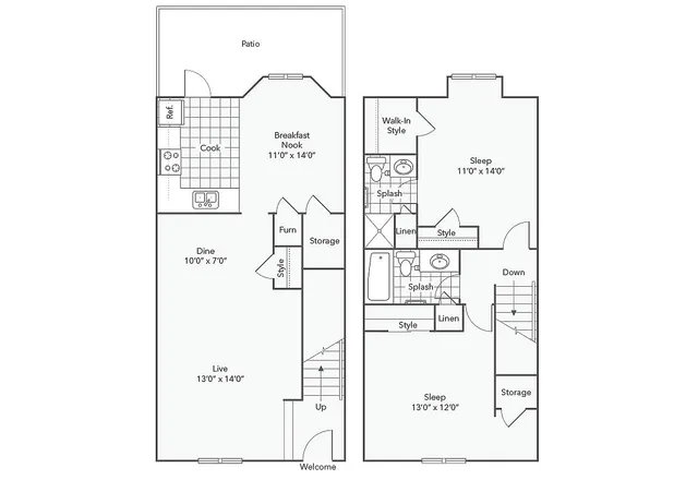 B4 | 2-Bedroom Floorplan