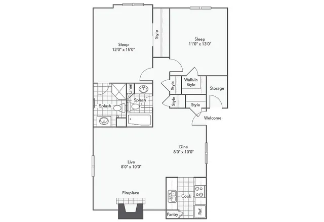B5 | 2-Bedroom Floorplan