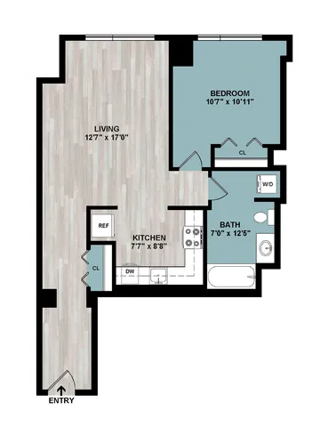 A | 1-Bedroom Floorplan