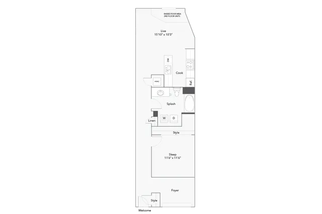 1 BR x 1 BA - C w/Foyer - Income-Restricted (50) Floorplan - Apartments in Milwaukee, Wisconsin