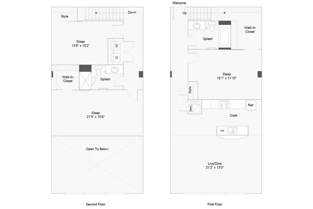 3 BR x 2 BA - C Loft Floorplan - Apartments in Milwaukee, Wisconsin