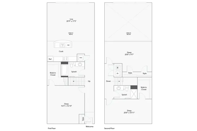 3 BR x 2 BA - D Loft Floorplan - Apartments in Milwaukee, Wisconsin