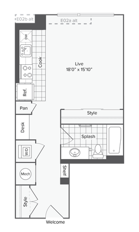 Studio - B Floorplan