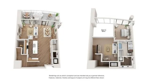 1 BR x 1 BA Garden Loft - C Floorplan | Arrive Upper Kirby in Houston