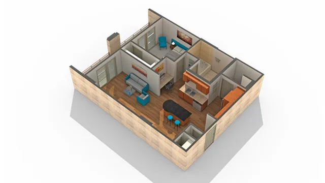 1 BR x 1 BA - E Floorplan | Arrive River Oaks Apartment Homes for Rent in Houston TX 77098