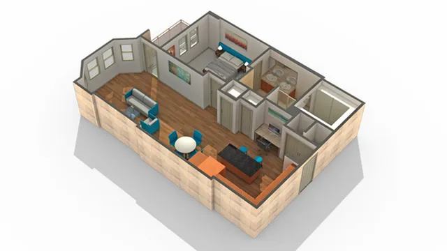1 BR x 1 BA - G Floorplan | Arrive River Oaks Apartment Homes for Rent in Houston TX 77098