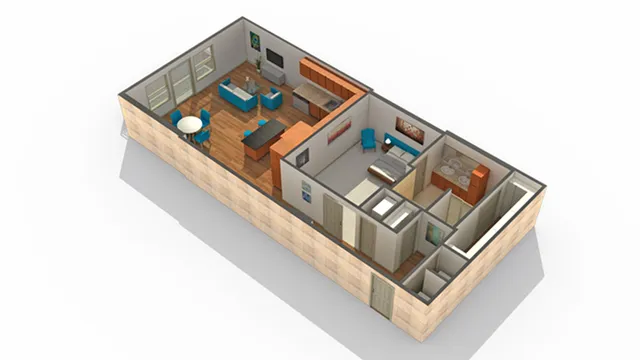 1 BR x 1 BA - H Floorplan | Arrive River Oaks Apartment Homes for Rent in Houston TX 77098