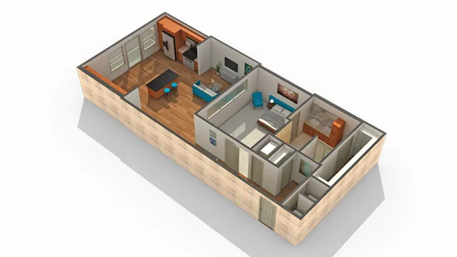 1 BR x 1 BA - F Floorplan | Arrive River Oaks Apartment Homes for Rent in Houston TX 77098
