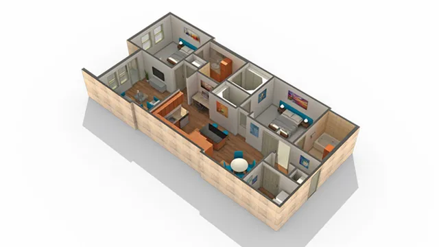 2 BR x 2 BA - A Floorplan | Arrive River Oaks Apartment Homes for Rent in Houston TX 77098