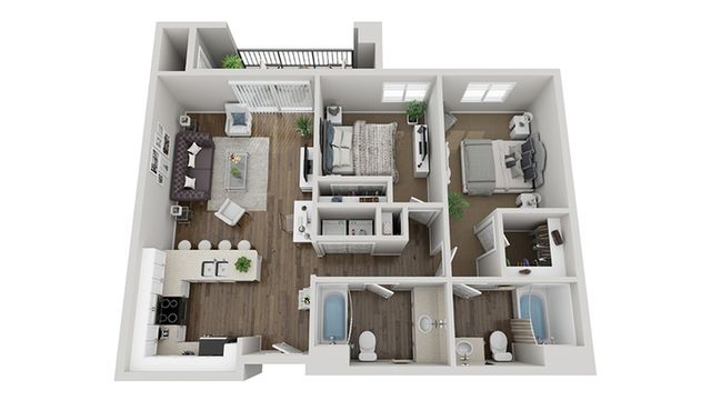 Floor Plan Image | 1-3 Bedroom Apartments San Diego | Arrive Mission Valley