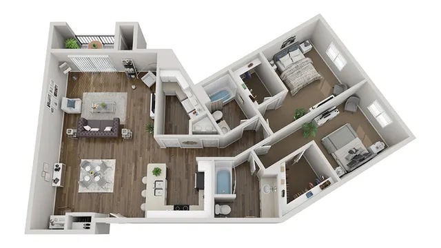 Floor Plan Image | 1-3 Bedroom Apartments San Diego | Arrive Mission Valley