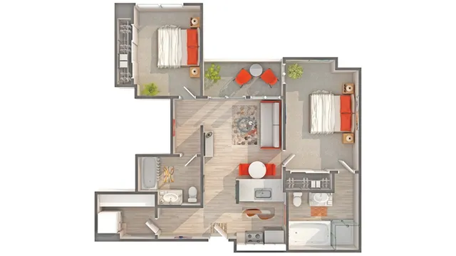 Plan B8 2-Bedroom Floorplan