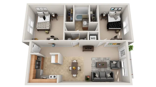 Hudson 2-Bedroom Floorplan