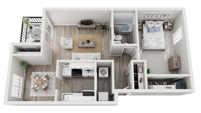 ReNew Water\'s Edge | Floorplan | One-Bed