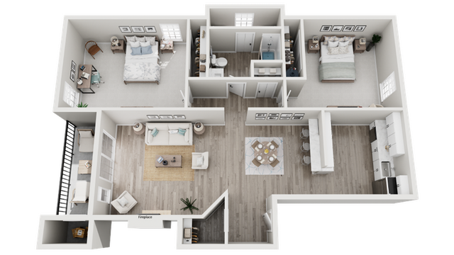 ReNew Water\'s Edge | Floorplan | Two-Bed