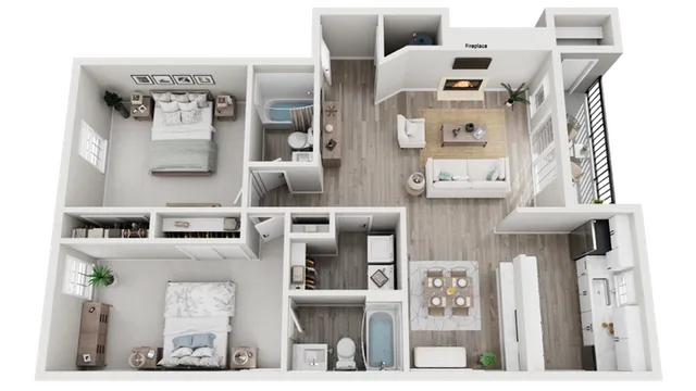 ReNew Water\'s Edge | Floorplan | Two-Bed