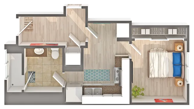 Junior A7 | 1-Bedroom Floorplan