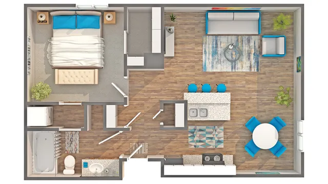 Jensen | 1-Bedroom Floorplan