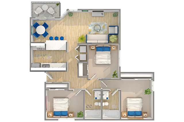 C1 | 3-Bedroom Floorplan