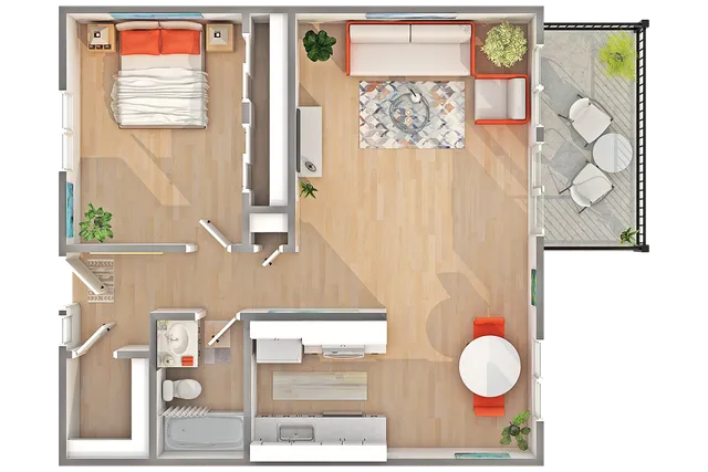 A1 | 1-Bedroom Floorplan