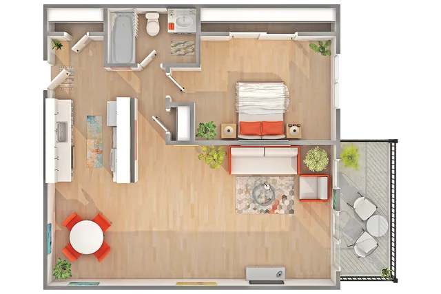 A2 | 1-Bedroom Floorplan