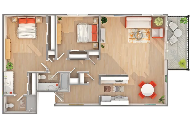B3 | 2-Bedroom Floorplan