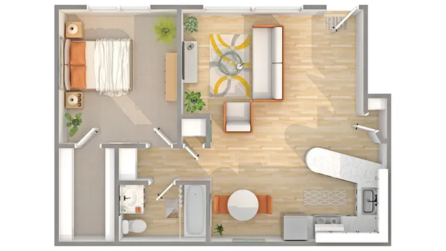 1 bed floorplan image | ReNew Arden