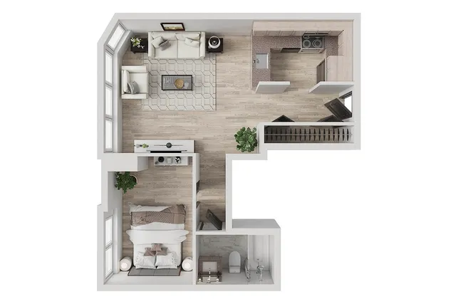 V1 | Junior 1-Bedroom Floorplan