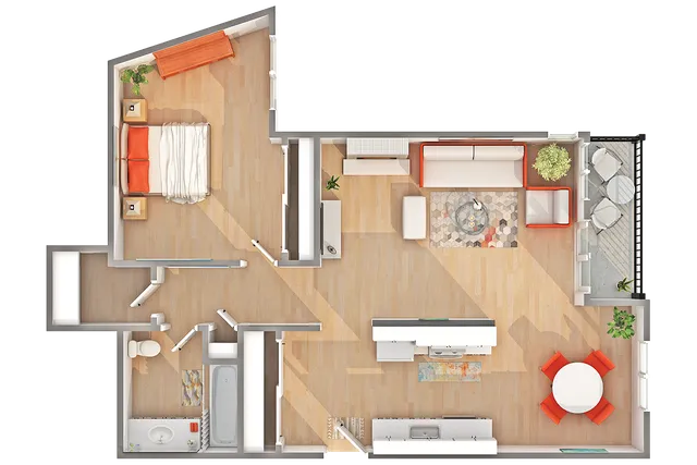 A6 | 1-Bedroom Floorplan