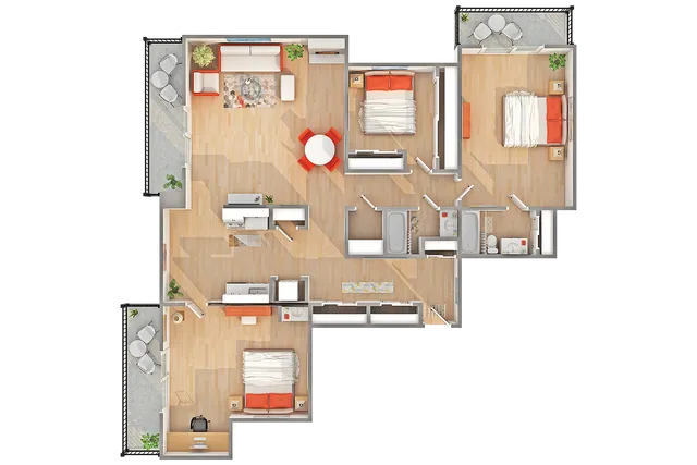 C1 | 3-Bedroom Floorplan