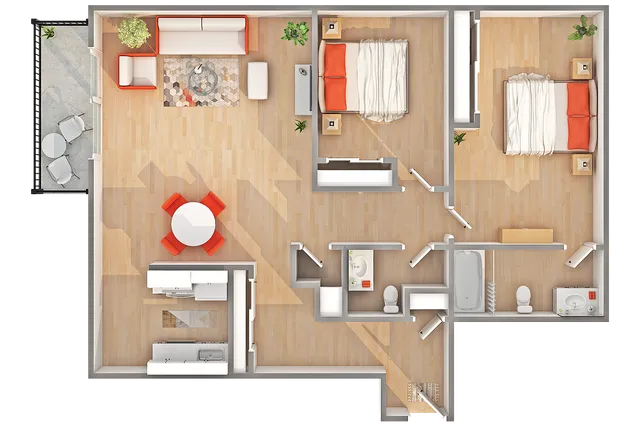 B2 | 2-Bedroom Floorplan