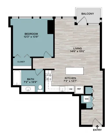 A3 | 1-Bedroom Floorplan