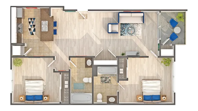B1 | 2-Bedroom Floorplan