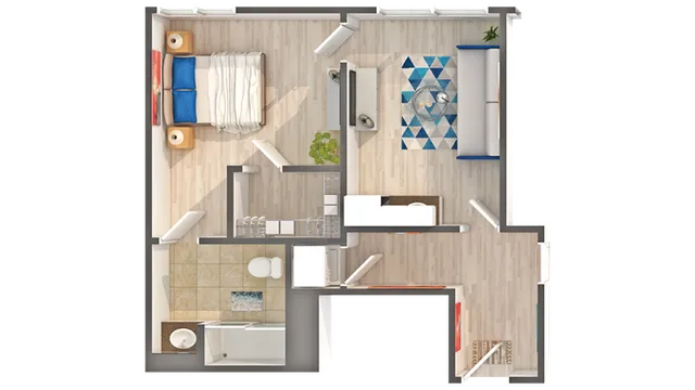 Junior A8 | 1-Bedroom Floorplan