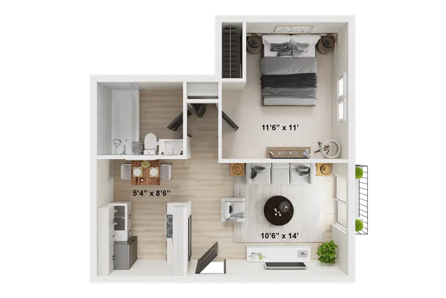 1 BR x 1 BA - A Floorplan Renovated | ReNew Cherry Creek Apartments for Rent in Denver, CO 80231