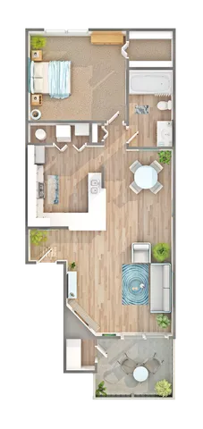 Spruce | 1-Bedroom Floorplan