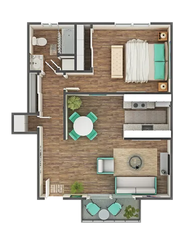 Omega 1x1 Floorplan
