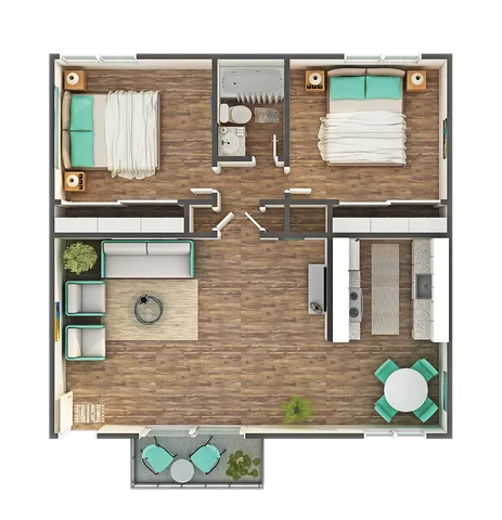 Omega 2x1 Floorplan