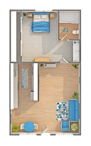 A1R | 1-Bedroom Floorplan