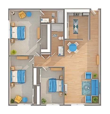 C2R | 3-Bedroom Floorplan