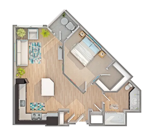 A2 | 1-Bedroom Floorplan