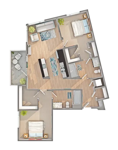 B3 | 2-Bedroom Floorplan