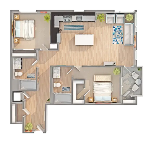 B5 | 2-Bedroom Floorplan